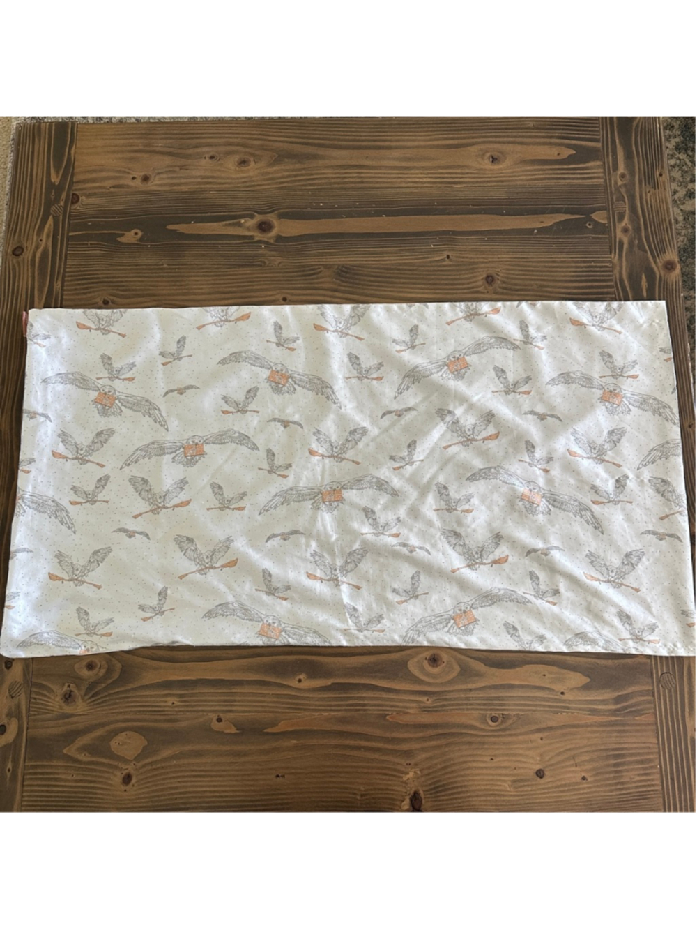 Kitsch Harry Potter Satin Pillowcase Owl Hedwig White Zip Standard